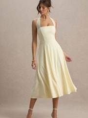 Club L London Yellow Auburn | Halter-Neck Midi Dress - Image 5 of 5