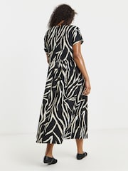 Simply Be Black Waffle Jersey Midi Dress - Image 2 of 4