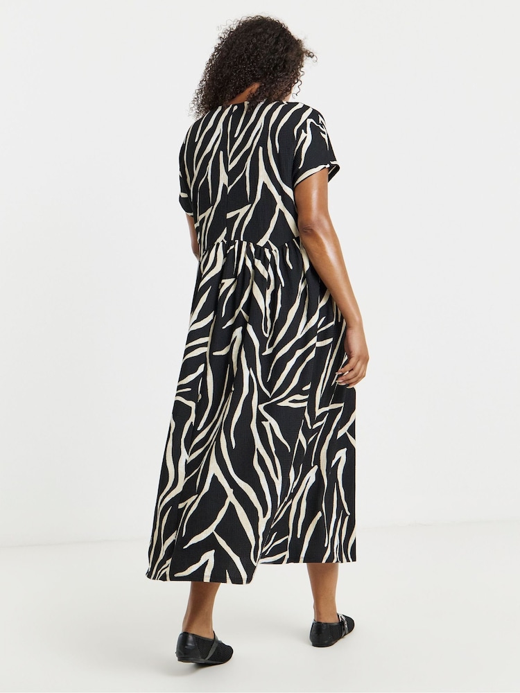 Simply Be Black Waffle Jersey Midi Dress - Image 2 of 4 Simply Be Black Waffle Jersey Midi Dress - Image 2 of 4