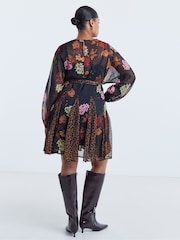 Simply Be Black Godet Skater Dress - Image 2 of 4