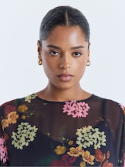 Simply Be Black Godet Skater Dress - Image 4 of 4