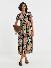 Simply Be Black Supersoft Pocket Midi Dress - Image 1 of 4