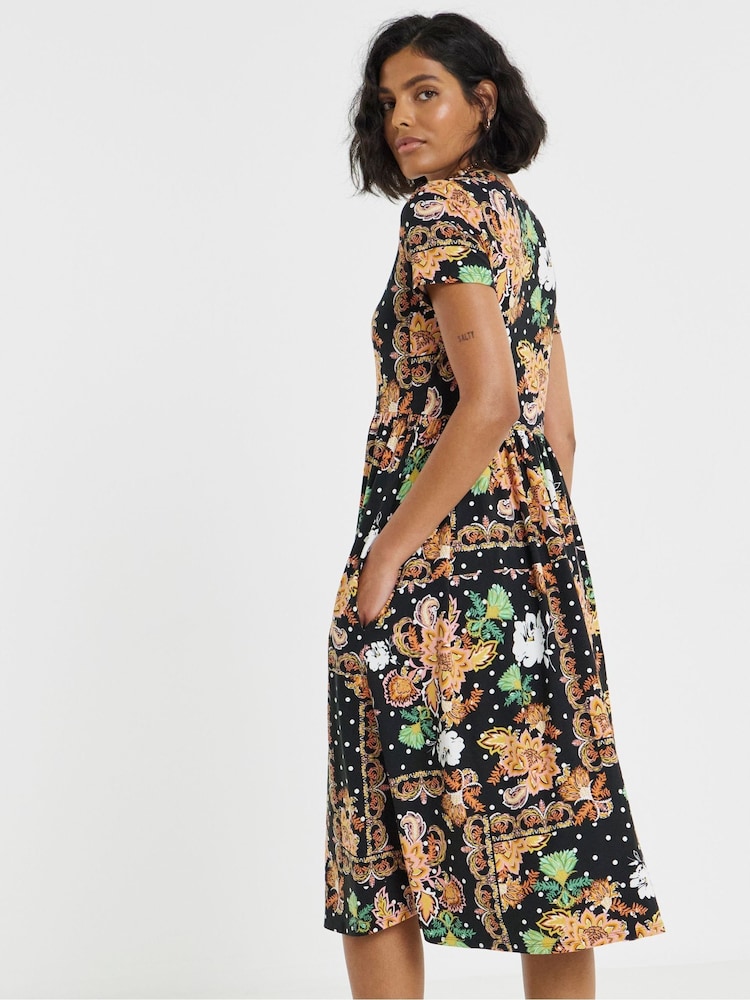 Simply Be Black Supersoft Pocket Midi Dress - Image 2 of 4 Simply Be Black Supersoft Pocket Midi Dress - Image 2 of 4