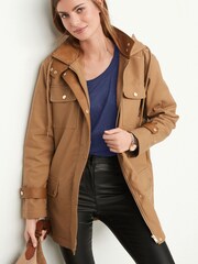 Camel Borg Lined Utility Jacket - Image 1 of 5