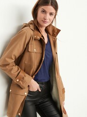 Camel Borg Lined Utility Jacket - Image 2 of 5