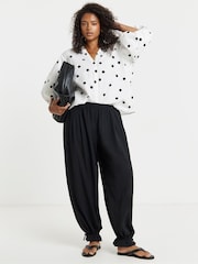 Simply Be White Printed Button Through Blouse - Image 1 of 4