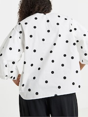 Simply Be White Printed Button Through Blouse - Image 2 of 4
