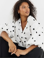 Simply Be White Printed Button Through Blouse - Image 3 of 4