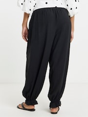 Simply Be Black Tie Cuff Detail Balloon Trousers - Image 2 of 4