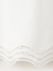 Mango White Scallop Hem Broderie T-Shirt - Image 5 of 6