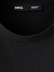 Mango Black Scallop Hem Broderie T-Shirt - Image 5 of 6