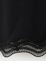 Mango Black Scallop Hem Broderie T-Shirt - Image 6 of 6