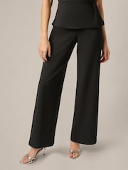 Adrianna Papell Black Crepe Peplum Jumpsuit - Image 5 of 5