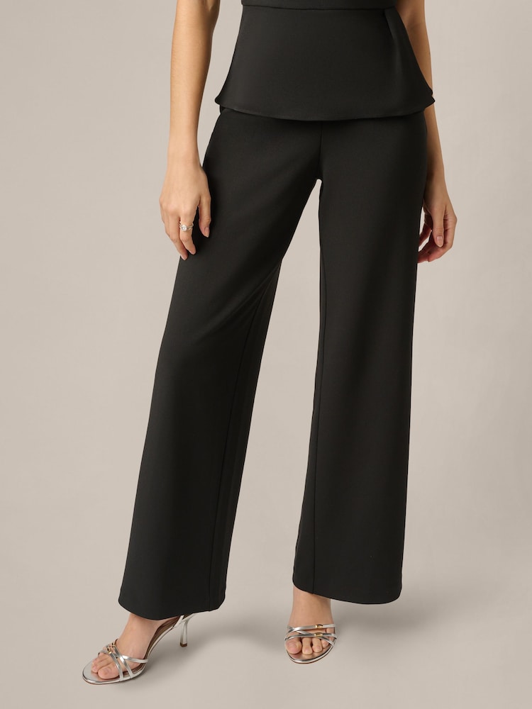 Adrianna Papell Black Crepe Peplum Jumpsuit - Image 5 of 5