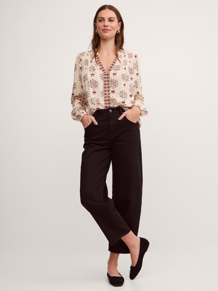 Monsoon Cream Carrie Print Blouse - Image 2 of 3 Monsoon Cream Carrie Print Blouse - Image 2 of 3