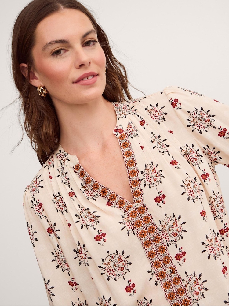 Monsoon Cream Carrie Print Blouse - Image 3 of 3 Monsoon Cream Carrie Print Blouse - Image 3 of 3