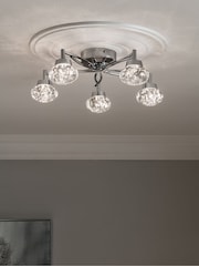 Chrome Cora 5 Light Flush Ceiling Light Also Suitable for Use in Bathrooms - Image 1 of 7