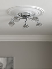 Chrome Cora 5 Light Flush Ceiling Light Also Suitable for Use in Bathrooms - Image 2 of 7