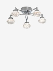 Chrome Cora 5 Light Flush Ceiling Light Also Suitable for Use in Bathrooms - Image 5 of 7