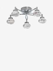 Chrome Cora 5 Light Flush Ceiling Light Also Suitable for Use in Bathrooms - Image 6 of 7