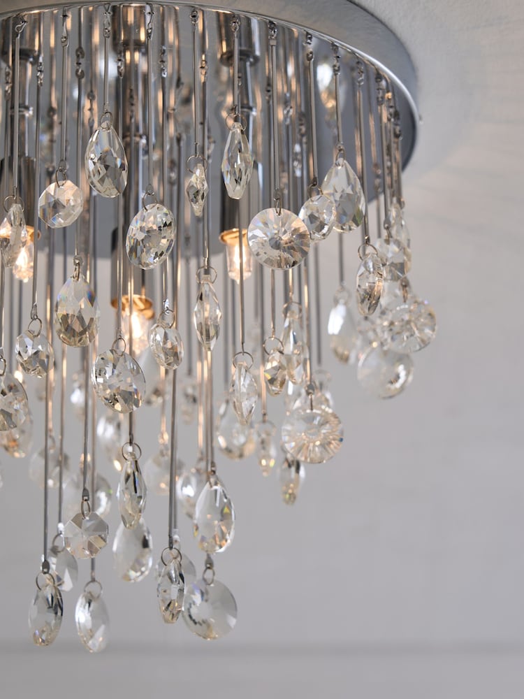 Chrome Izzie 4 Light Flush Ceiling Light - Image 2 of 9