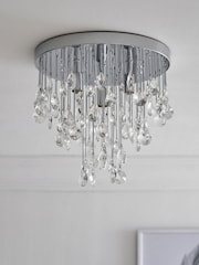 Chrome Izzie 4 Light Flush Ceiling Light - Image 4 of 9