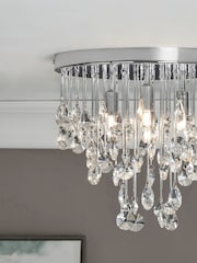 Chrome Izzie 4 Light Flush Ceiling Light - Image 9 of 9