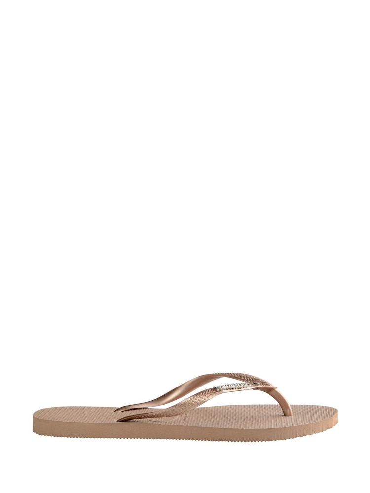 Havaianas Slim Metal Logo & Crystal Flip Flops - Image 2 of 5