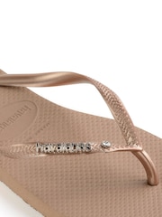 Havaianas Slim Metal Logo & Crystal Flip Flops - Image 4 of 5