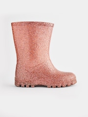 Rose Gold Pink Glitter Wellies - Image 2 of 5