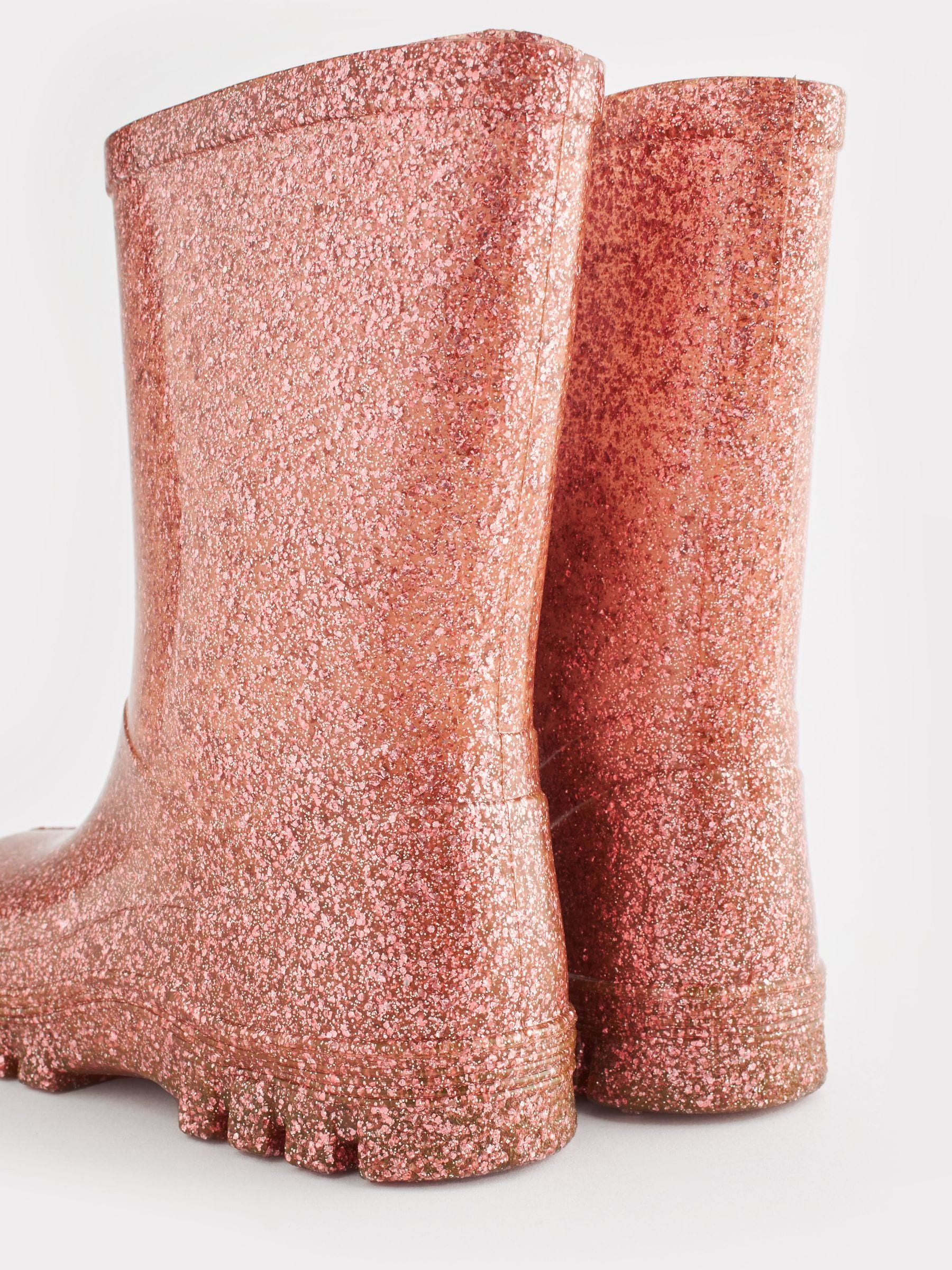Pink glitter wellies womens sales