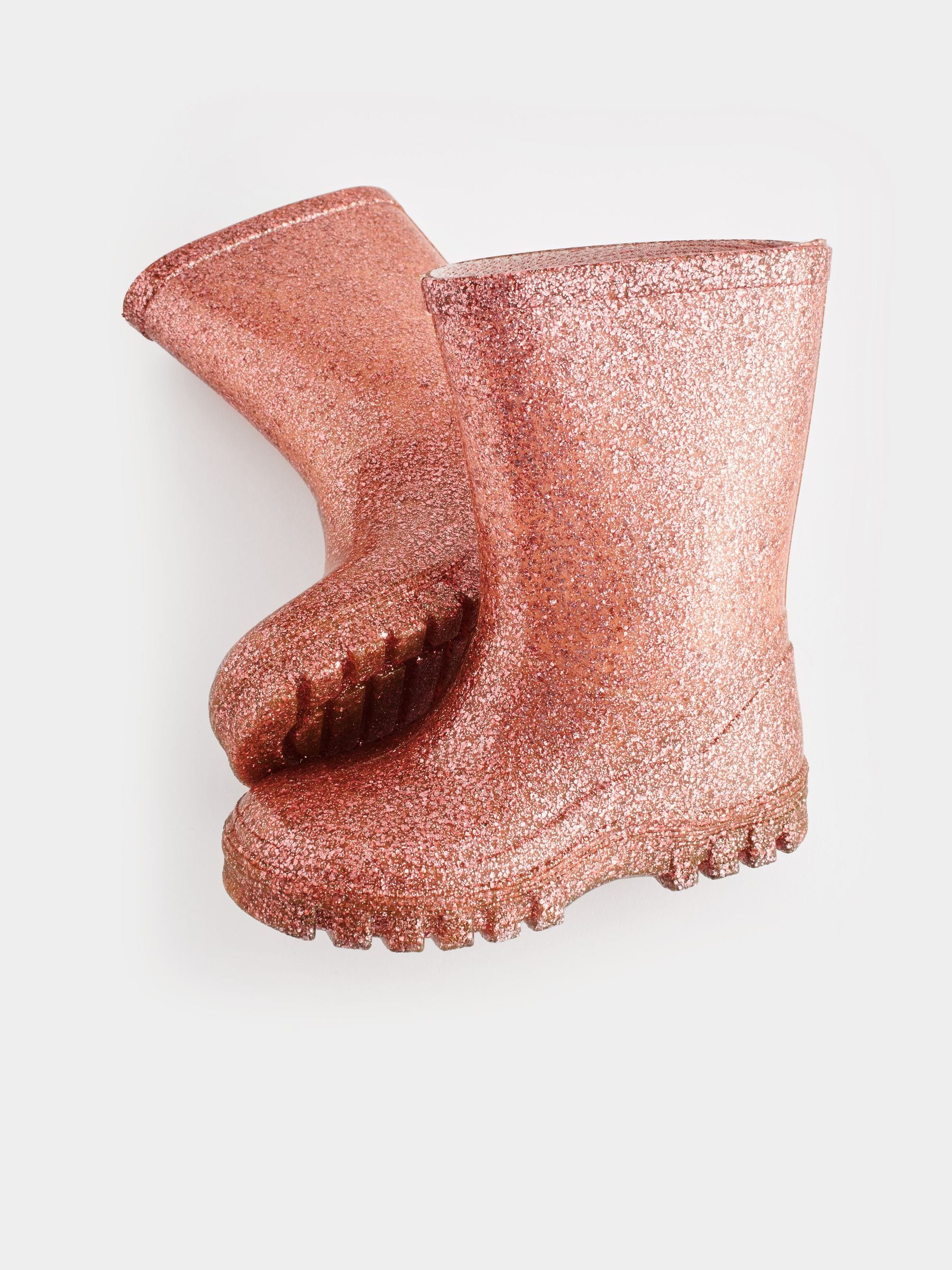 Buy Rose Gold Pink Glitter Wellies from Next Luxembourg