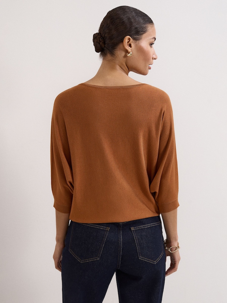 Phase Eight Brown Cristine Knit Jumper - Image 2 of 7