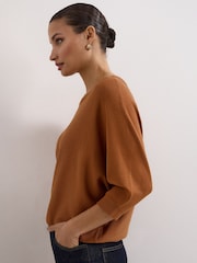 Phase Eight Brown Cristine Knit Jumper - Image 6 of 7