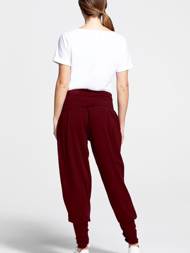 HotSquash Brown Roll Top Harem Yoga Trousers - Image 2 of 3 HotSquash Brown Roll Top Harem Yoga Trousers - Image 2 of 3