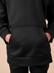Schwarz - Leichter Sport-Fußball-Hoodie (3–16 J.) - Bild 3 von 6