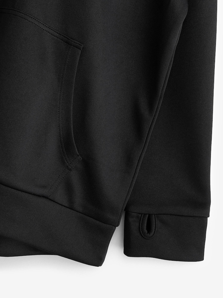 Schwarz - Leichter Sport-Fußball-Hoodie (3–16 J.) - Bild 6 von 6