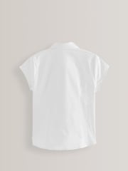White Touch Fastening Cotton Rich Stretch Short Sleeve School Shirt (3-17yrs) - Image 6 of 9