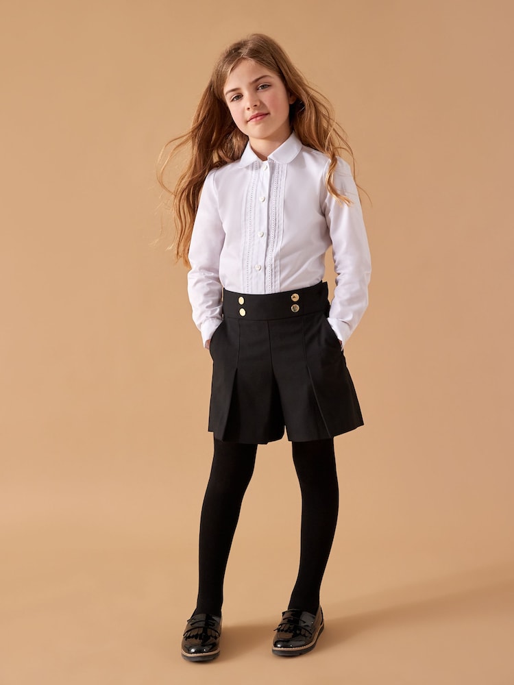 Black High Waisted School Shorts (3-16yrs) - Image 1 of 6