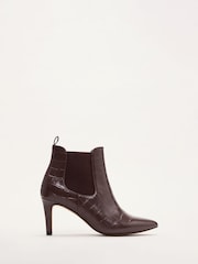 Phase Eight Brown Leather Ankle Boots - Image 3 of 6