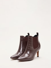 Phase Eight Brown Leather Ankle Boots - Image 4 of 6