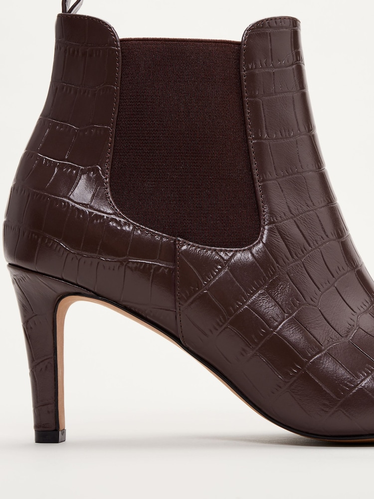 Phase Eight Brown Leather Ankle Boots - Image 6 of 6 Phase Eight Brown Leather Ankle Boots - Image 6 of 6