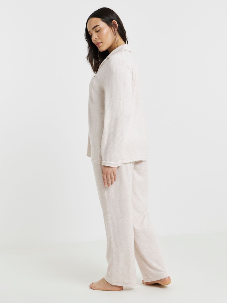 Simply Be Brushed Rib Pyjamas Set - Obraz 2 z 4 Simply Be Brushed Rib Pyjamas Set - Obraz 2 z 4