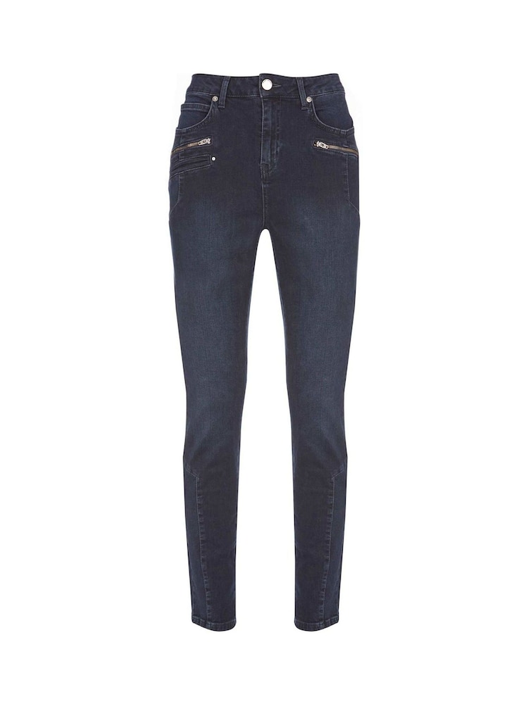Mint Velvet Denver Dark Indigo Biker Jeans - Image 1 of 1 Mint Velvet Denver Dark Indigo Biker Jeans - Image 1 of 1