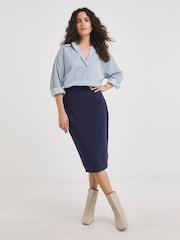 JD Williams Blue Magisculpt Midi Pencil Skirt - Image 2 of 4