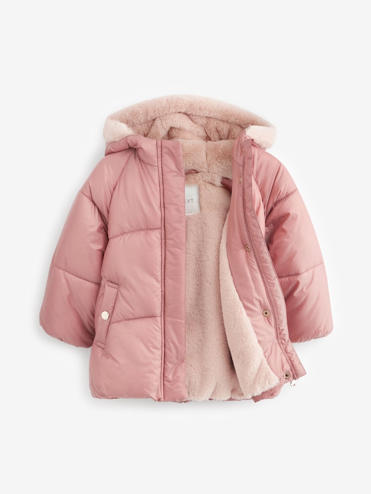 Pink Shower Resistant Padded Coat (3mths-7yrs) - Image 7 of 7