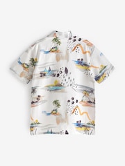 Ecru Cream Beach Print Short Sleeve Shirt (3-16yrs) - Image 6 of 6