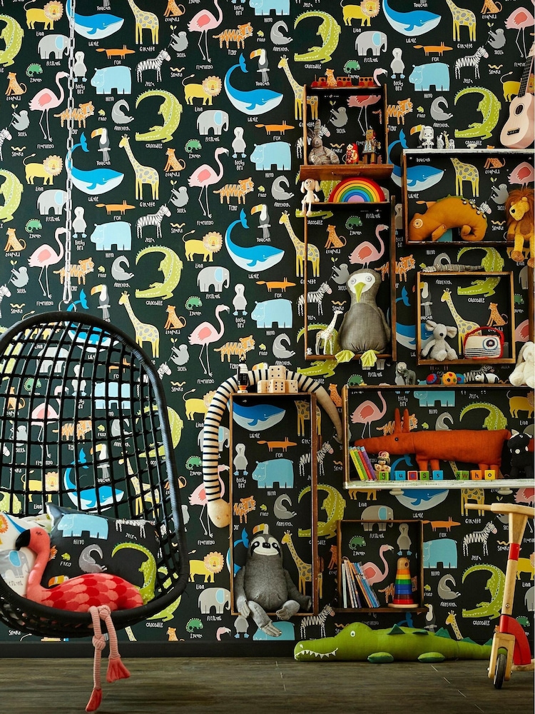 Scion Black Animal Magic Children's Wallpaper - Image 2 of 2