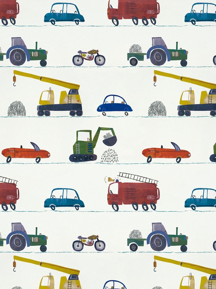 Harlequin Blue Just Keep Trucking Children's 10.05M Wallpaper - Image 3 of 3