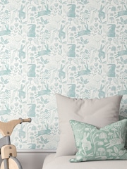 Harlequin Green Into The Meadow Children's 10.05M Wallpaper - Image 1 of 3